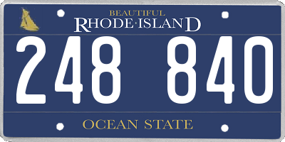 RI license plate 248840