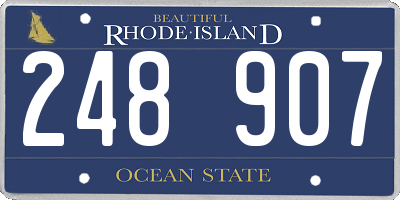 RI license plate 248907
