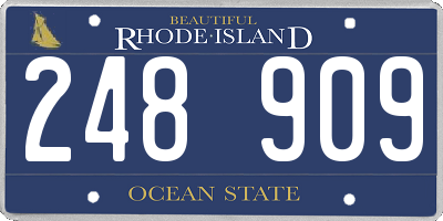 RI license plate 248909