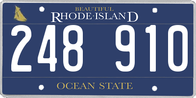 RI license plate 248910