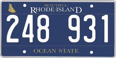 RI license plate 248931