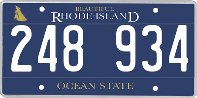 RI license plate 248934