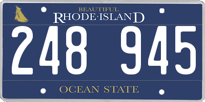 RI license plate 248945