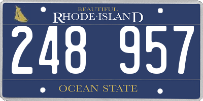 RI license plate 248957
