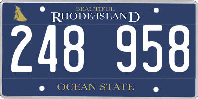 RI license plate 248958