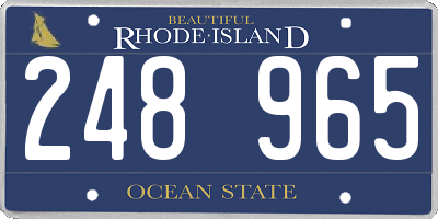 RI license plate 248965