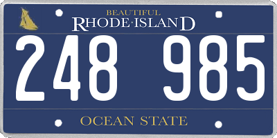 RI license plate 248985