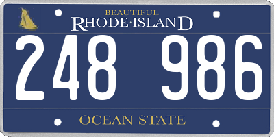 RI license plate 248986