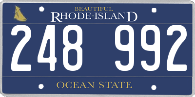 RI license plate 248992