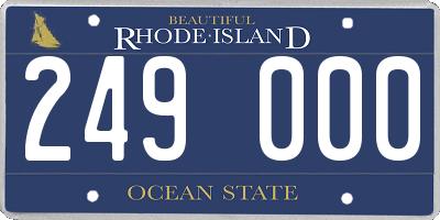 RI license plate 249000