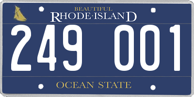 RI license plate 249001