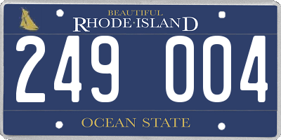 RI license plate 249004