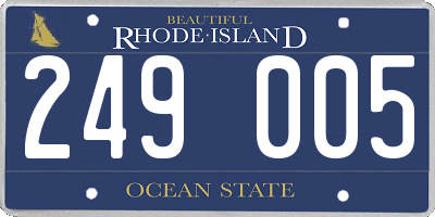 RI license plate 249005