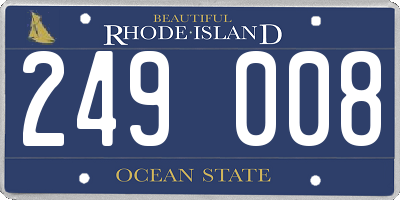 RI license plate 249008