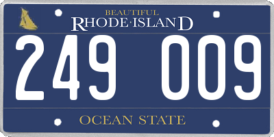 RI license plate 249009