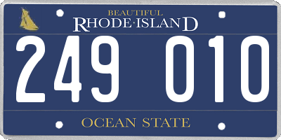 RI license plate 249010