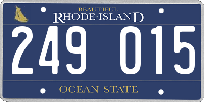 RI license plate 249015