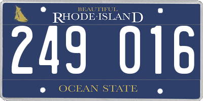 RI license plate 249016