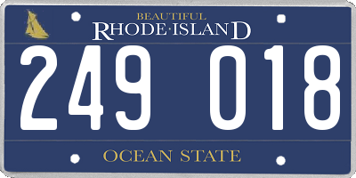 RI license plate 249018