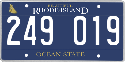 RI license plate 249019