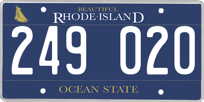 RI license plate 249020