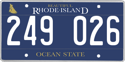 RI license plate 249026