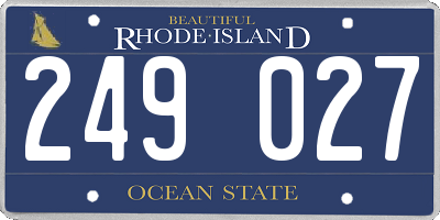 RI license plate 249027