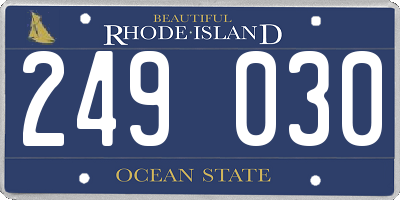 RI license plate 249030