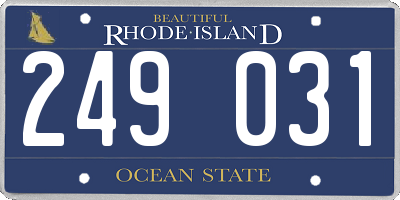 RI license plate 249031