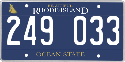 RI license plate 249033