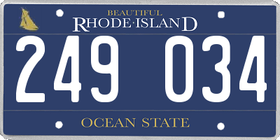 RI license plate 249034