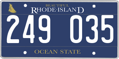 RI license plate 249035