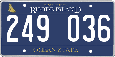 RI license plate 249036