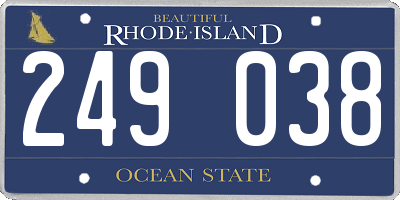 RI license plate 249038
