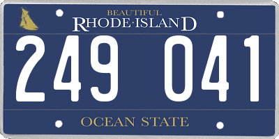 RI license plate 249041