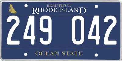RI license plate 249042