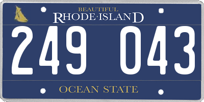 RI license plate 249043