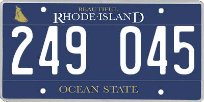 RI license plate 249045
