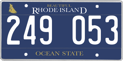RI license plate 249053