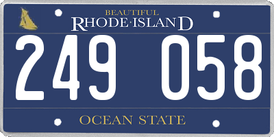 RI license plate 249058