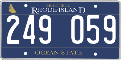 RI license plate 249059