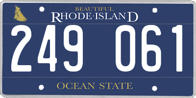 RI license plate 249061