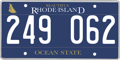 RI license plate 249062