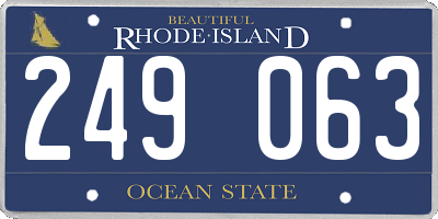 RI license plate 249063