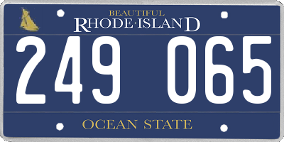 RI license plate 249065