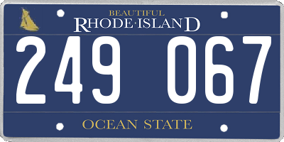 RI license plate 249067