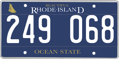 RI license plate 249068