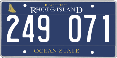 RI license plate 249071