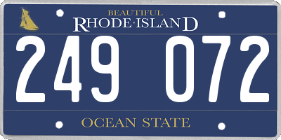 RI license plate 249072