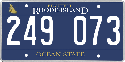 RI license plate 249073